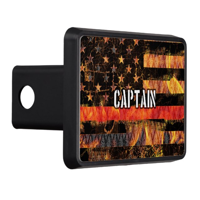 Captain Firefighter Flag Hitch Cover (Right)