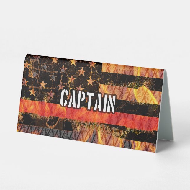 Captain Firefighter Flag Table Tent (Front)