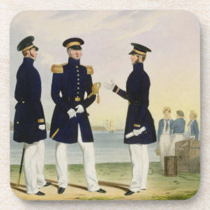Captain, Flag Officer and Commander (Undress) plat Drink Coaster