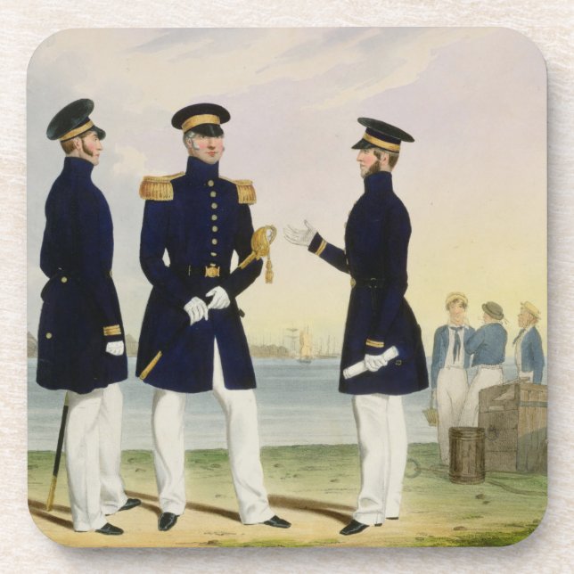 Captain, Flag Officer and Commander (Undress) plat Drink Coaster (Front)