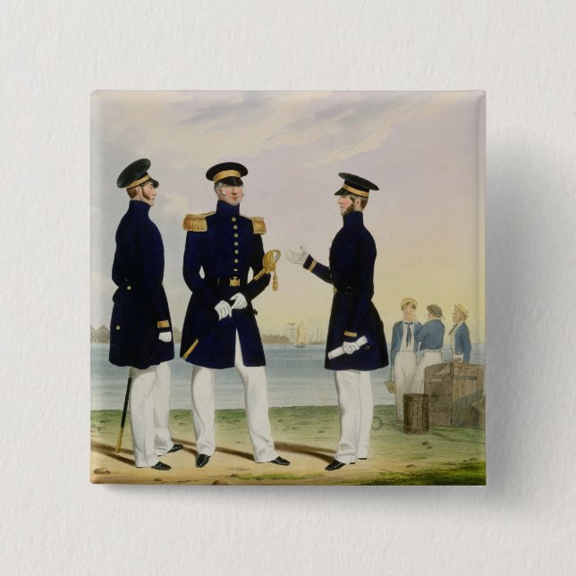 Captain, Flag Officer and Commander (Undress) plat Pinback Button (Front)
