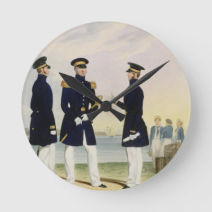 Captain, Flag Officer and Commander (Undress) plat Round Clock