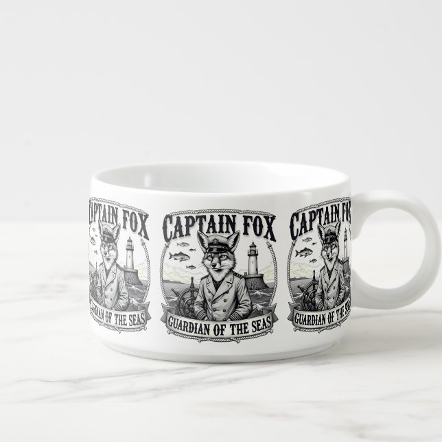 Captain Fox Guardian of Seas Nautical Design Bowl (Left)