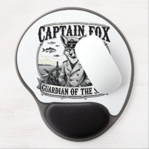 Captain Fox Guardian of Seas Nautical Design Gel Mouse Pad