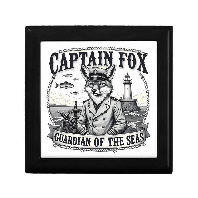 Captain Fox Guardian of Seas Nautical Design Gift Box (Front)