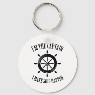Captain Funny Boat Lover Dad Gift Keychain