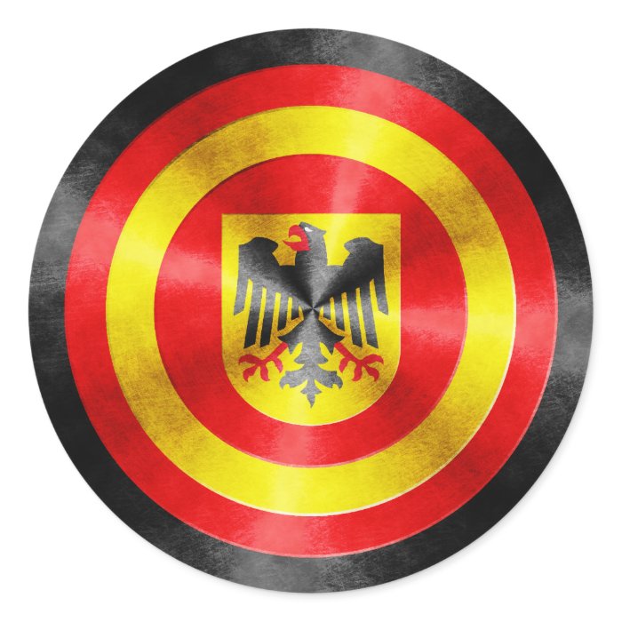 Captain Germany Hero Shield Round Sticker