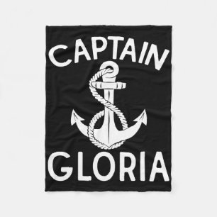 Captain Gloria Yacht Ship Boating Boat Anchor  Fleece Blanket