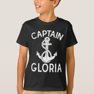 Captain Gloria Yacht Ship Boating Boat Anchor T-Shirt