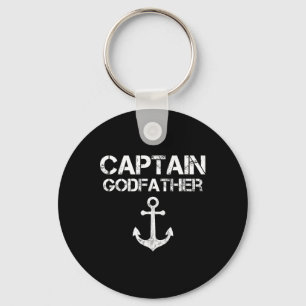 Captain Godfather Pontoon Lake Sailor Fishing Boat Keychain