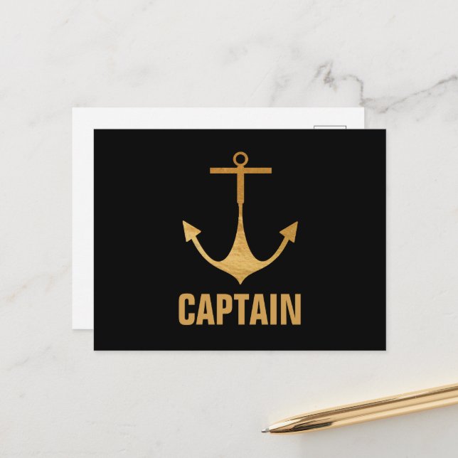 Captain, Gold Anchor Postcard (Front/Back In Situ)