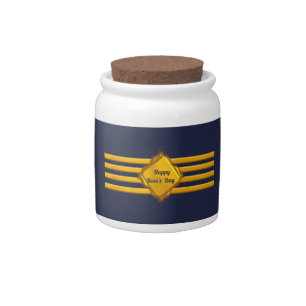Captain gold stripes candy jar