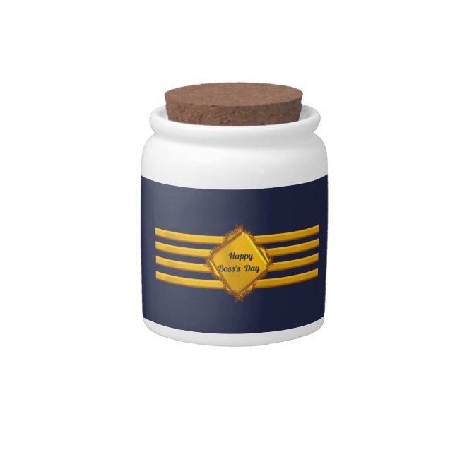 Captain gold stripes candy jar (Front)