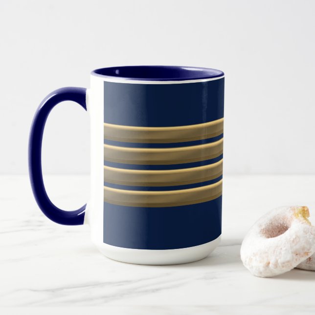 Captain gold stripes mug (With Donut)