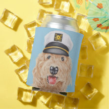 Captain Goldendoodle Can Cooler