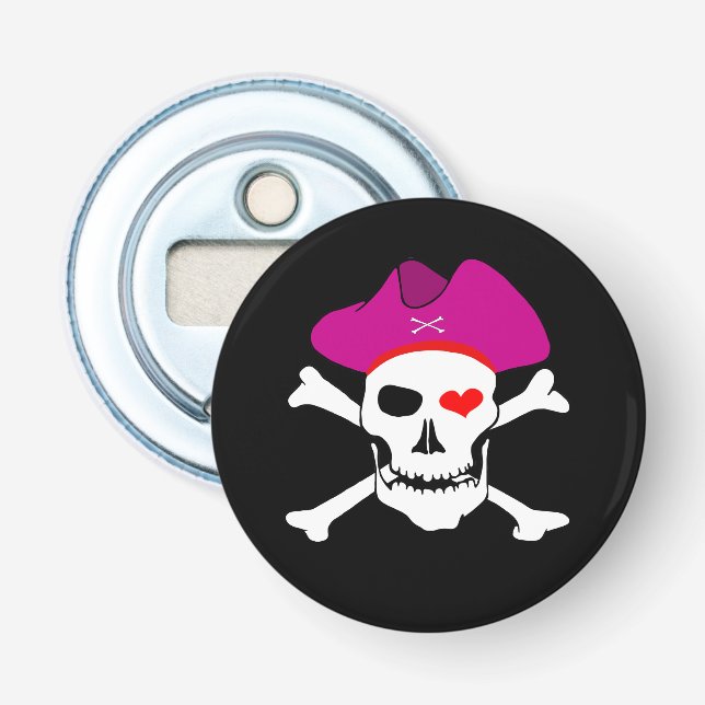 Captain Grace & Pirates Flag, Skull /boating party Bottle Opener (Front)