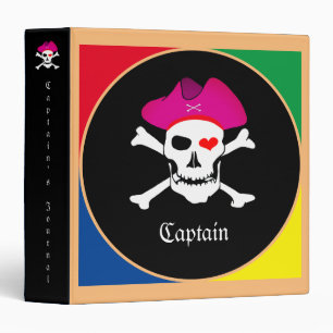 Captain "Grace" & Pirates - Treasure Island /Girls 3 Ring Binder