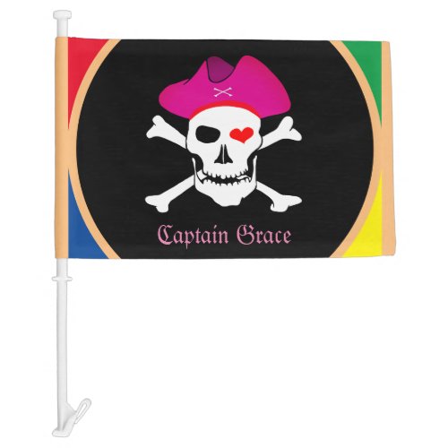 Captain Grace  Pirates _ Treasure Island Girls Car Flag