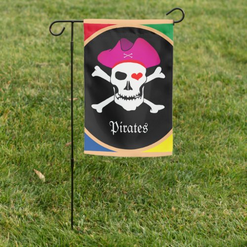 Captain Grace  Pirates _ Treasure Island Girls Garden Flag