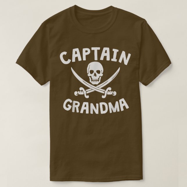 Captain Grandma Pirate Funny  T-Shirt (Design Front)