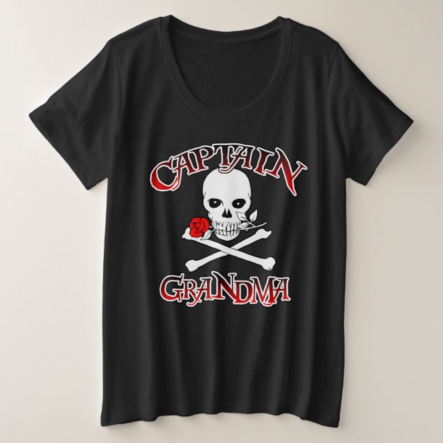 Captain Grandma Plus Size T-Shirt (Design Front)