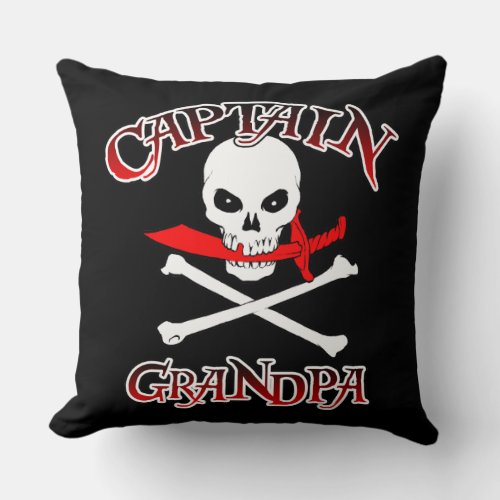 Captain Grandpa Throw Pillow