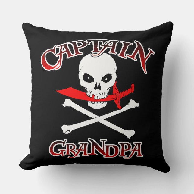 Captain Grandpa Throw Pillow (Front)