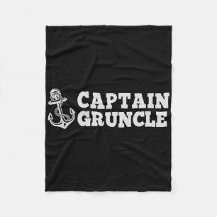Captain Gruncle Sailing Boating Vintage Boat Ancho Fleece Blanket