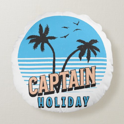 Captain Holiday Round Pillow