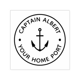 Captain Home Port Anchor Self Inking Stamp
