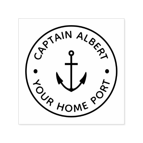 Captain Home Port Anchor Self Inking Stamp