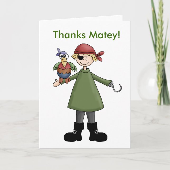 Captain Hook Letterpress Thank You Card (Front)