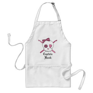 Captain Hook Skull & Crochet Hooks (Pink) Adult Apron