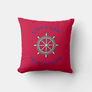 "Captain Hot Stuff" Throw Pillow