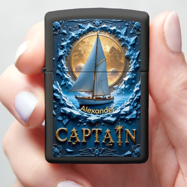 Captain Icy Circle of Command Custom Souvenir Zippo Lighter (In Hand)