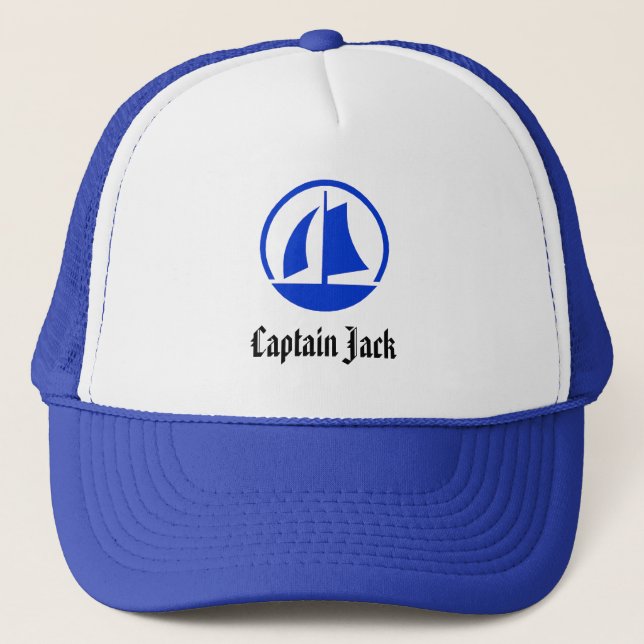 "Captain Jack" Customized Nautical Captain's Hat (Front)