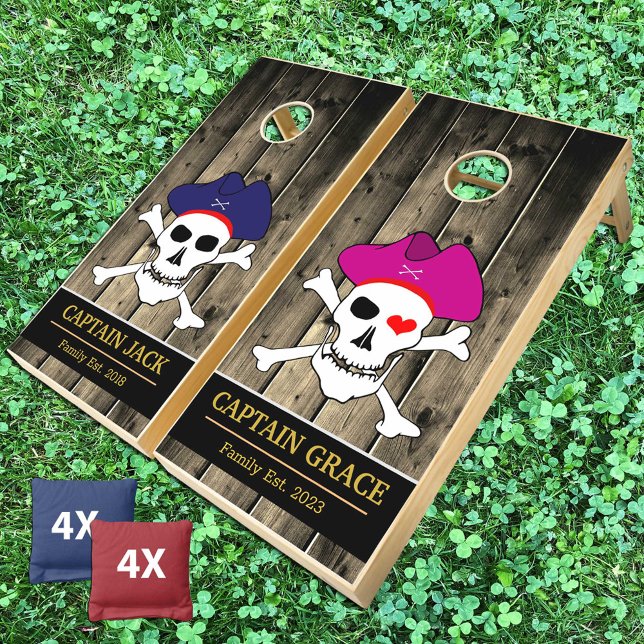Captain Jack & Grace, Pirates Camp / Family fun Cornhole Set (Creator Uploaded)