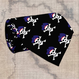 Captain Jack, Pirate fashion, Black Pirates flag Neck Tie