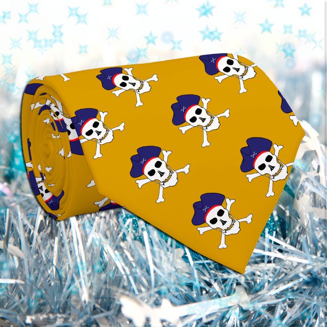 Captain Jack, Pirate fashion, Gold Pirates flag Neck Tie (Creator Uploaded)