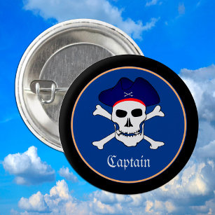 Captain Jack & Pirates Flag, Pirate / boys Party Button