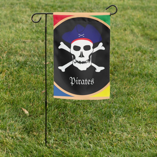 Captain "Jack" & Pirates - Treasure Island /Boys Garden Flag (In SItu)