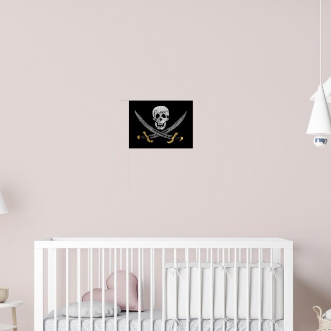 JBCD 3 Adesivi Magnetici Bandiera Pirata Jack Rackham Jolly Roger: Per Auto, Camion, Frigorifero, 7,6x12,7 Cm