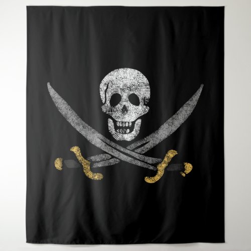 Captain Jack Rackhams Jolly Roger Pirate Flag Tapestry