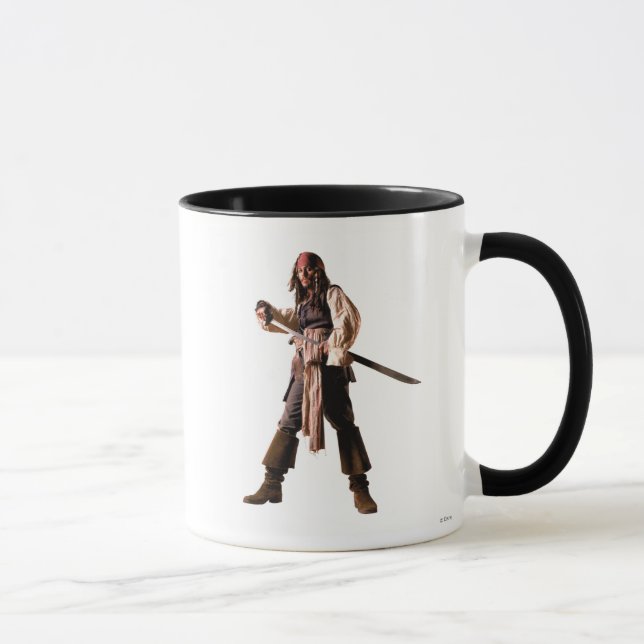 Captain jack sparrow standing drawing sword mug (Right)