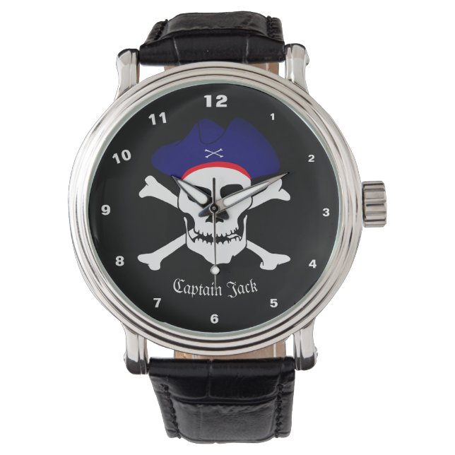 Captain Jack Watch, Pirates Flag, Skull /Boating Watch (Front)