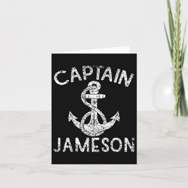 Captain Jameson Yacht Anchor Boat Ship Boating  Card (Front)