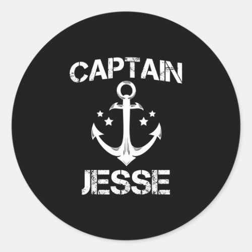 Captain jesse funny birthday name boat gift classic round sticker