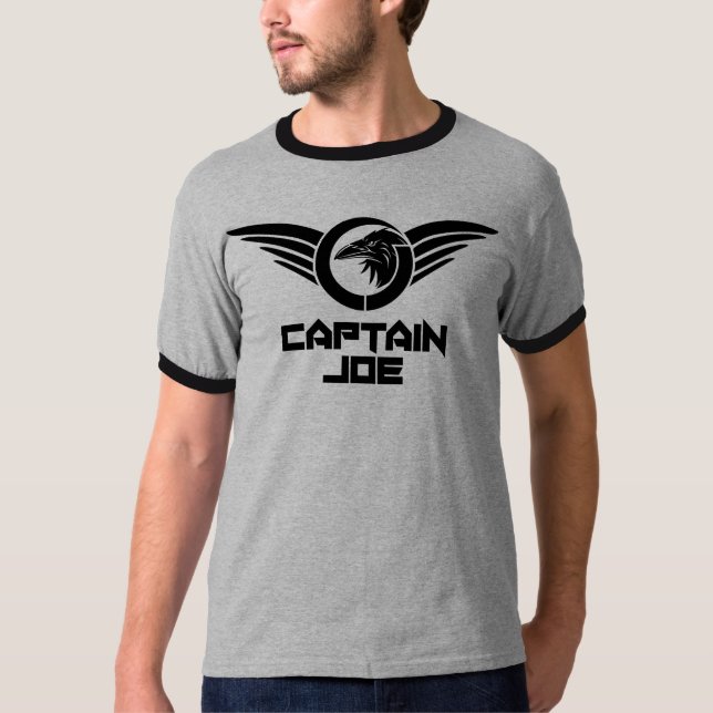 Captain Joe Men's Basic Ringer Monochrome T-shirt (Front)