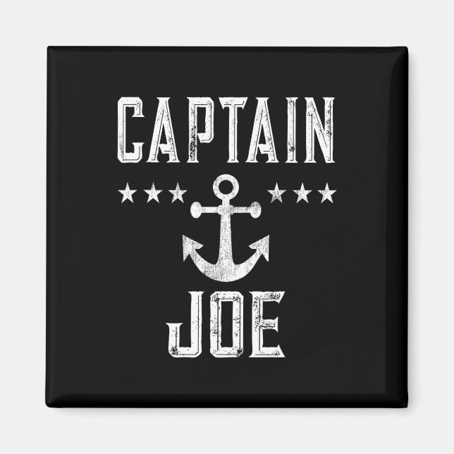 Captain Joe - Retro Personalized Nautical Boating  Magnet (Front)