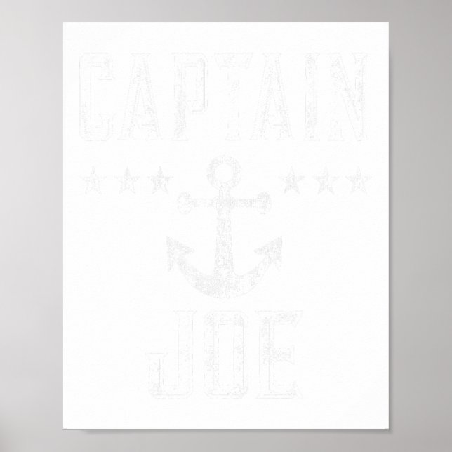 Captain Joe - Retro Personalized Nautical Boating  Poster (Front)